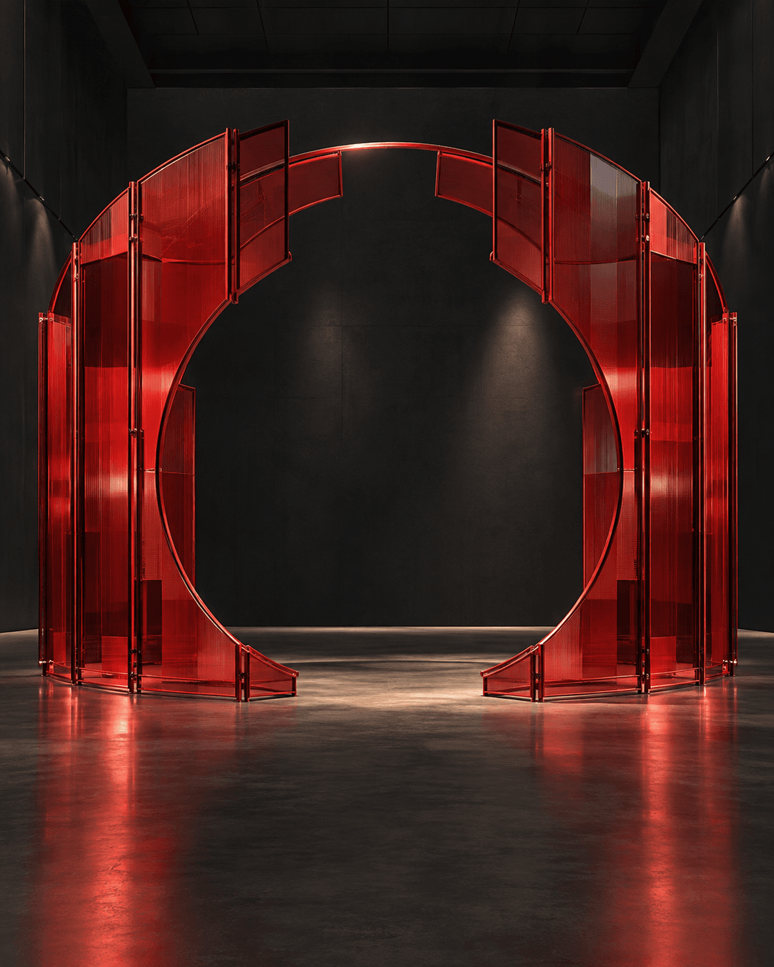 Conceptual red modular circular architecture
